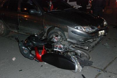 Motociclista herido