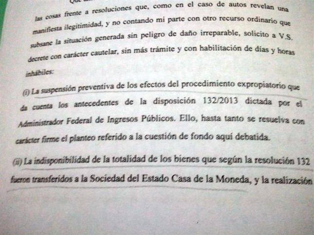 Con un amparo, la familia Ciccone pide a la Justicia que pare la expropiaci�n
