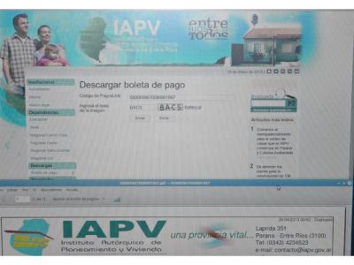 Se podr� imprimir desde la p�gina web del IAPV la boleta de pago