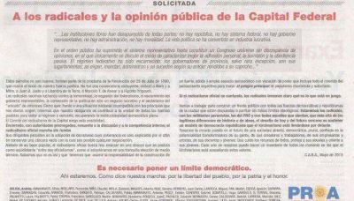 Un sector de la UCR Capital ratific� su acuerdo con el PRO