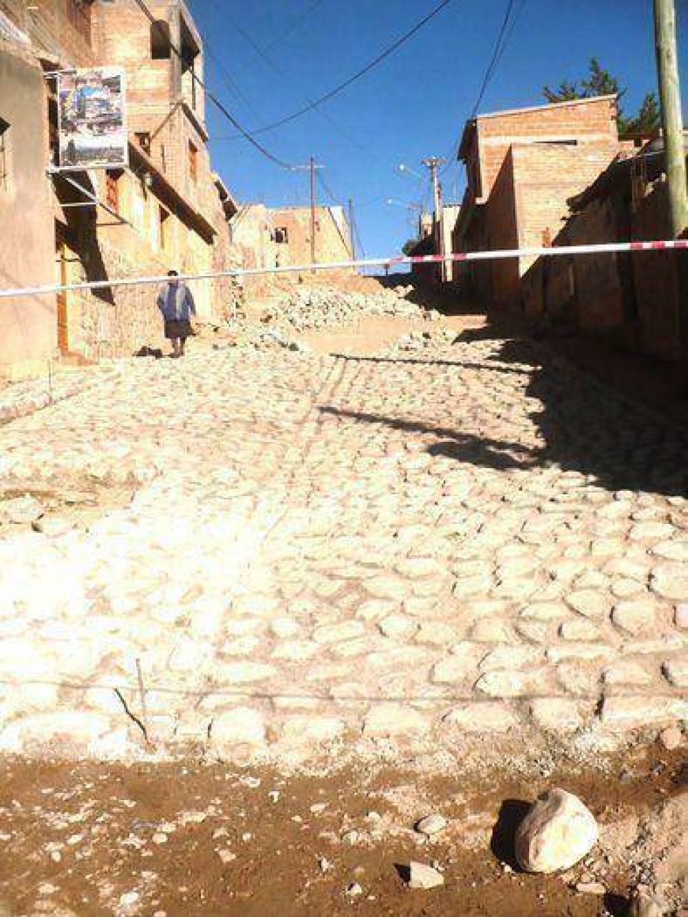El empedrado ya es realidad en calle Ant�rtida