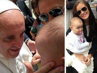 Natalie Weber visit� al Papa Francisco