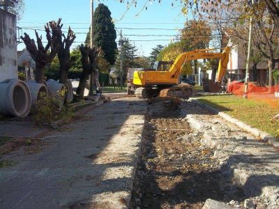 Brown: inician obras de desag�e en la zona de Claypole y Jos� M�rmol