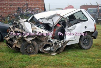 MILAGROSO CHOQUE ESTA MADRUGADA EN RUTA NACIONAL 205. NADIE RESULT� HERIDO GRAVEMENTE