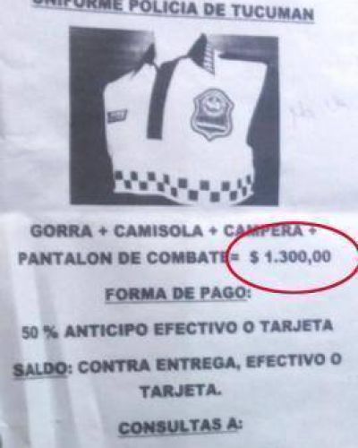 Te lo vende un amigo: polic�as deben pagar $ 1.300 por el nuevo uniforme