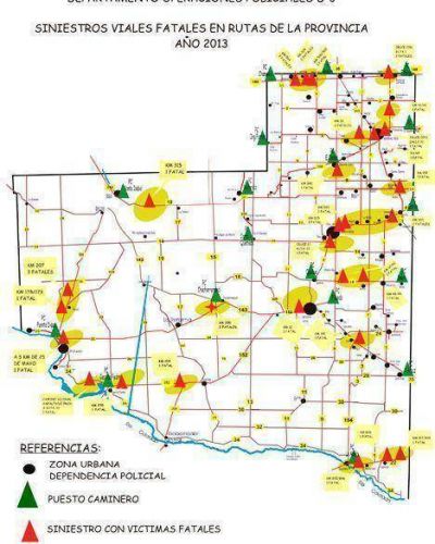 Los siniestros viales se concentran en la zona norte y noreste de la provincia