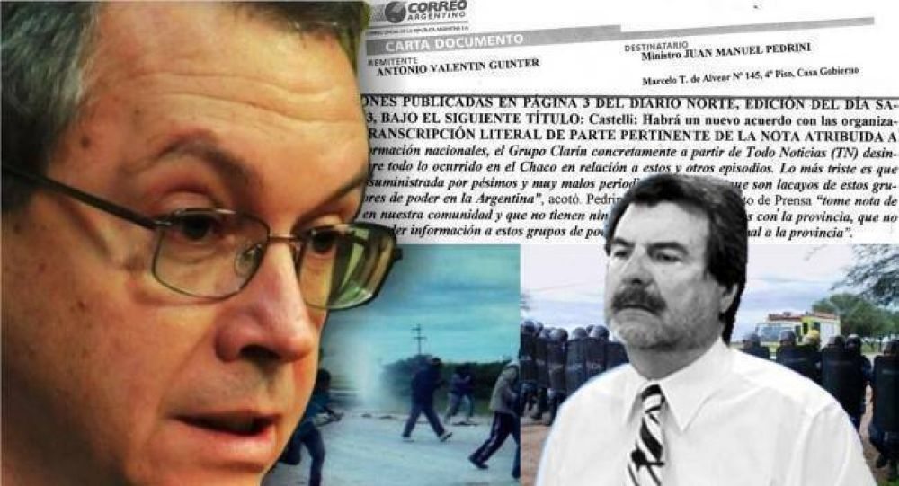 Pedrini llam� "lacayos del Grupo Clar�n" a periodistas chaque�os