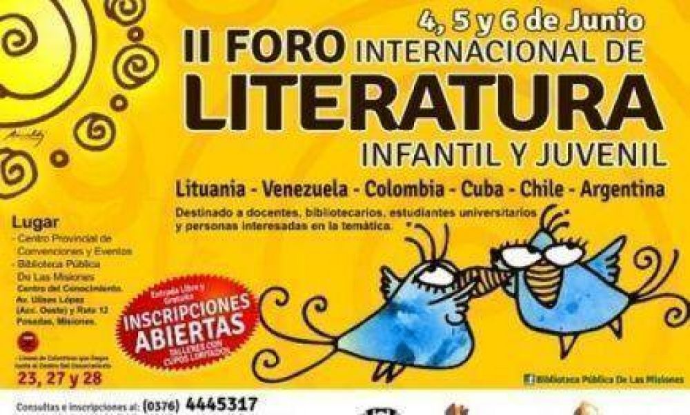 Posadas ser� sede del II Foro de Literatura Infantil y Juvenil 