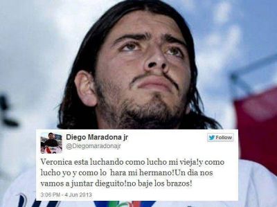 Diego Maradona Jr.: "Ver�nica est� luchando como mi vieja"