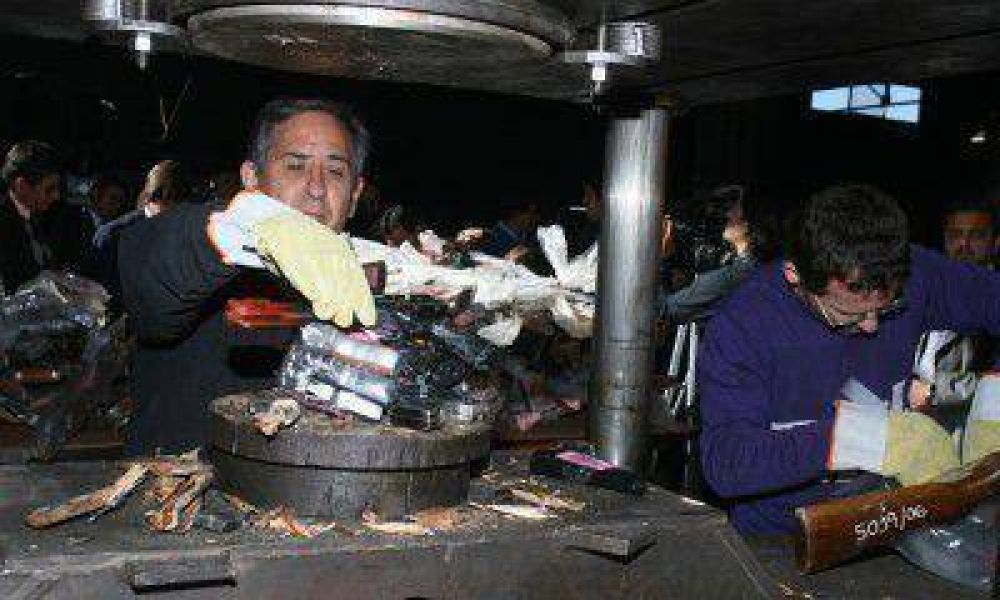 Por primera vez en Mendoza destruyeron armas que fueron secuestradas en delitos
