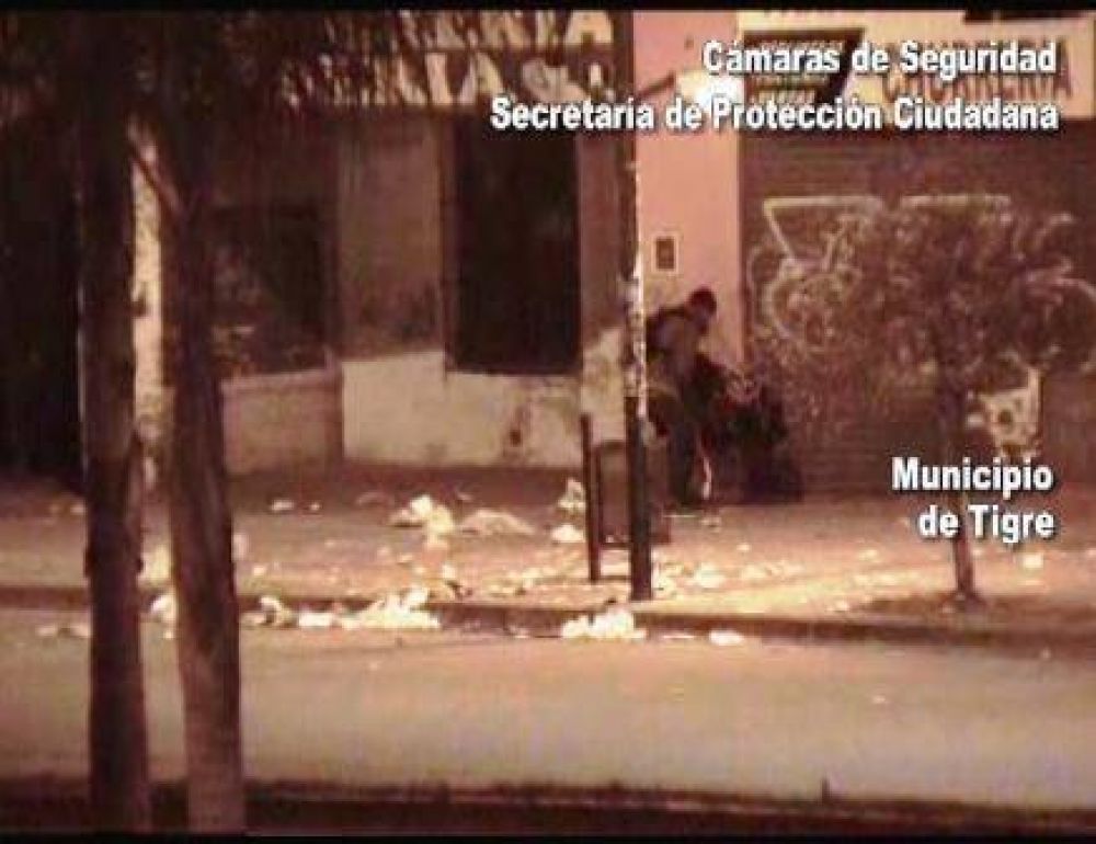 Las c�maras de Tigre y San Fernando atrapan a un ladr�n que fue a robar con su familia