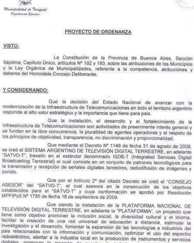 La TV digital abierta terrestre llegar� a Tornquist