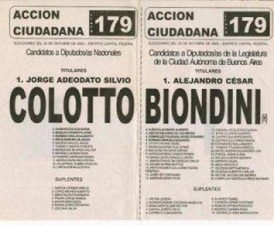 La boleta del partido de Lavagna con el neonazi Biondini