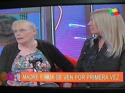 Alicia Dalpra se abraz� con su madre y un hermano en TV