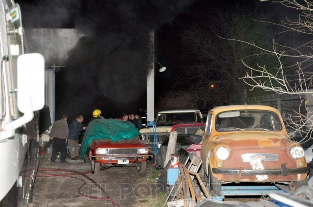 Incendio en un taller mec�nico