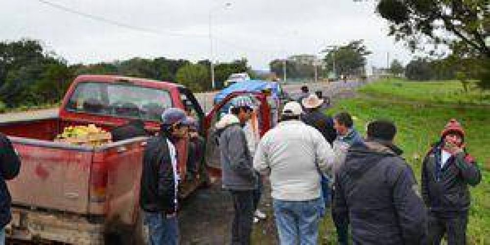 Productores protestaron en el interior