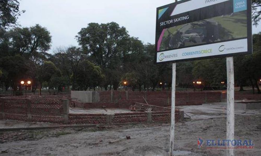 Avanzan las obras de construcci�n del skate park en el Parque Mitre