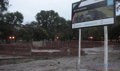 Avanzan las obras de construcci�n del skate park en el Parque Mitre