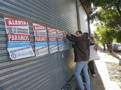 El paro en droguer�as tuvo un fuerte acatamiento