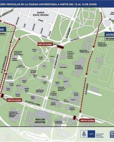 Contin�an los desv�os de tr�nsito en Ciudad Universitaria
