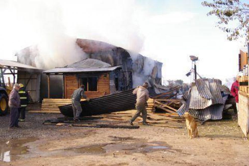 Un incendio destruy� la maderera El Para�so