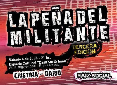 Se reprogram� la Pe�a del Militante en la Casa SUR Urbana