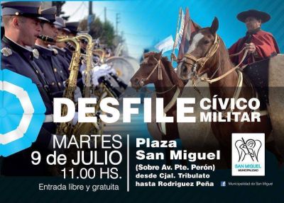 En San Miguel se realizar� el tradicional Desfile C�vico-Militar por el 9 de julio                      