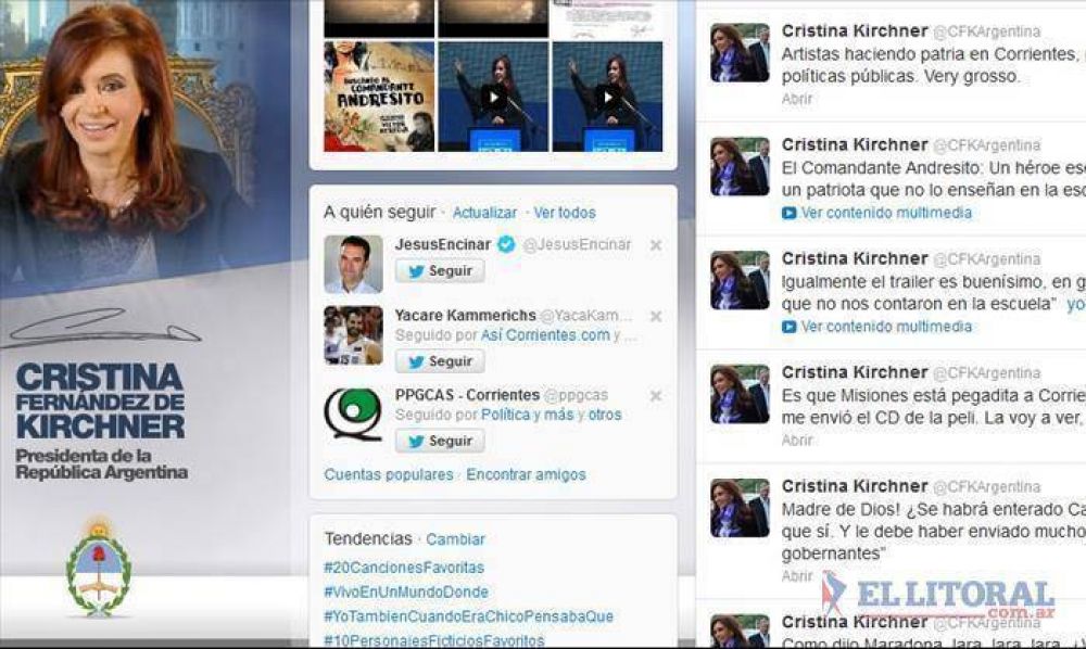 Con elogios a una pel�cula correntina, CFK defendi� pol�ticas nacionales