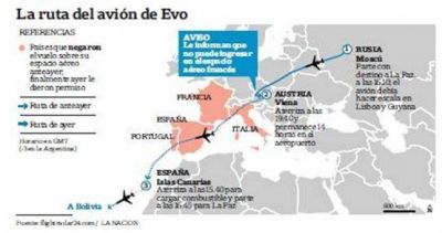 Indignaci�n en Am�rica del Sur por el desv�o y la demora del avi�n de Evo