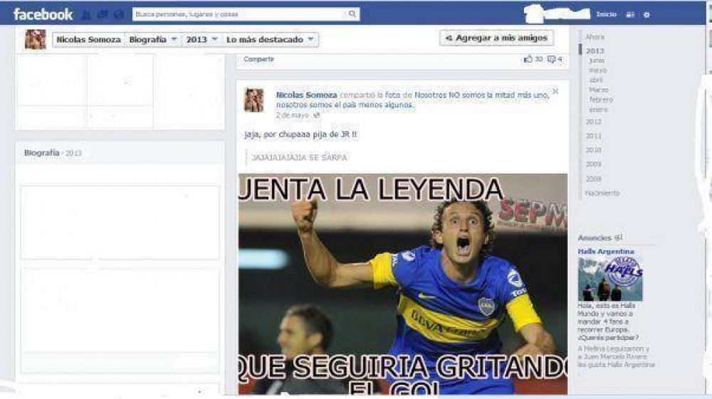 El mensaje en Facebook que hizo estallar la interna en Boca