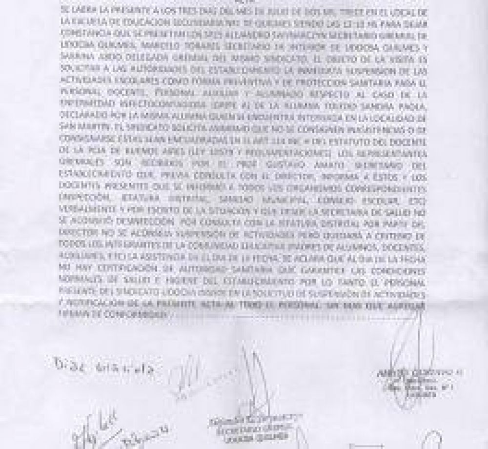Piden suspensi�n de clases por un caso de Gripe