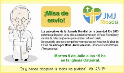 El Obispo enviar� a los j�venes que participar�n de la Jornada Mundial en R�o