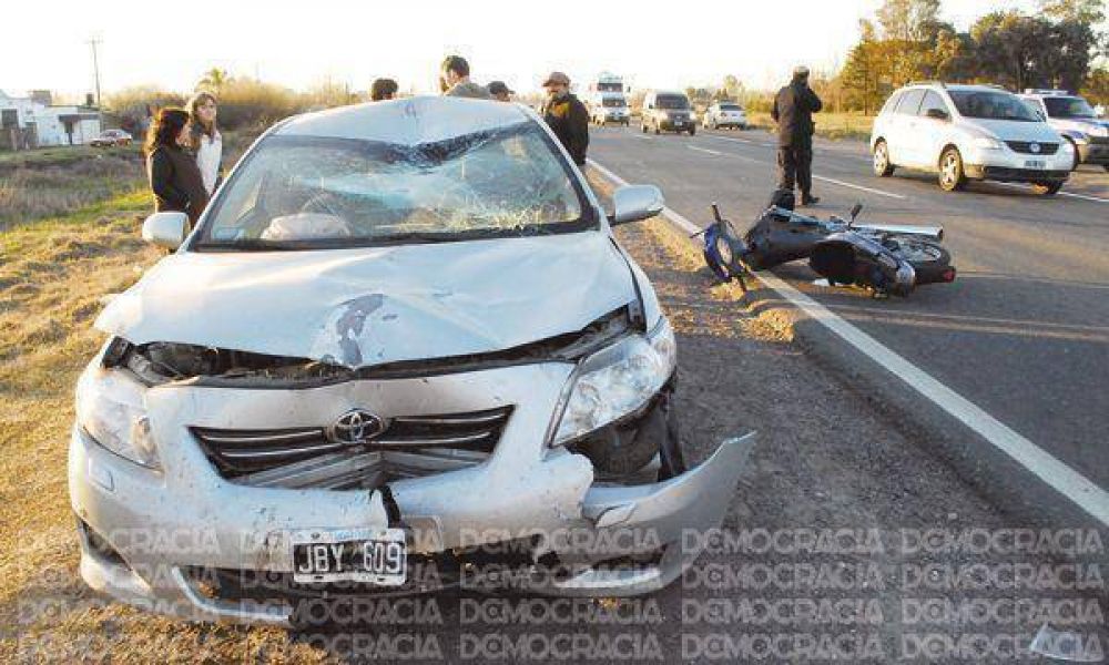 Motociclista sufri� graves lesiones en un accidente sobre la Ruta N� 65