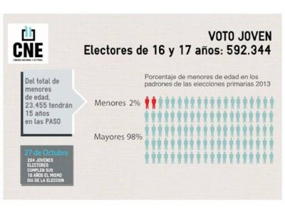 En los comicios primarios nacionales podr�n votar 28 mil j�venes