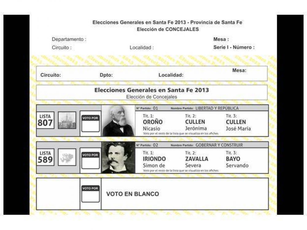 Elecciones 2013: ya est�n las boletas para el simulacro electoral escolar
