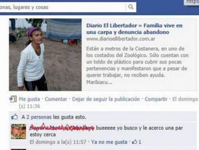 Familia que vive en una carpa recibi� innumerables muestras de solidaridad