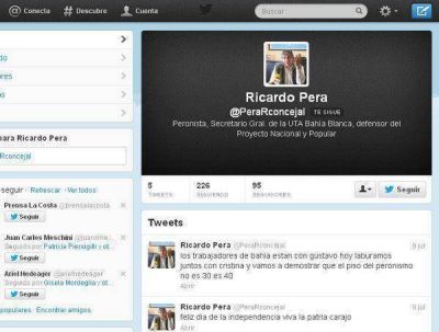 A Pera le �trucharon� la cuenta de Twitter