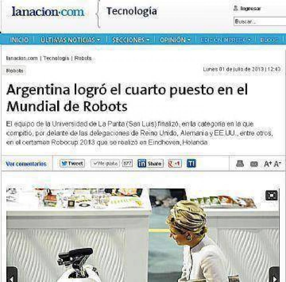Los chicos de la RoboCup fueron noticia en medios nacionales