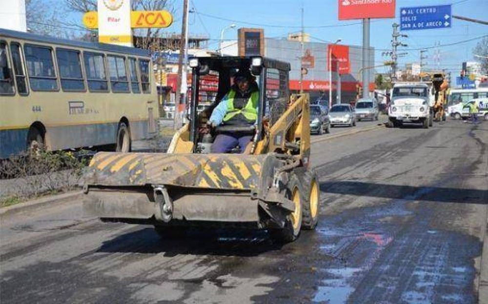 Repavimentan uno de los accesos clave al centro de Pilar
