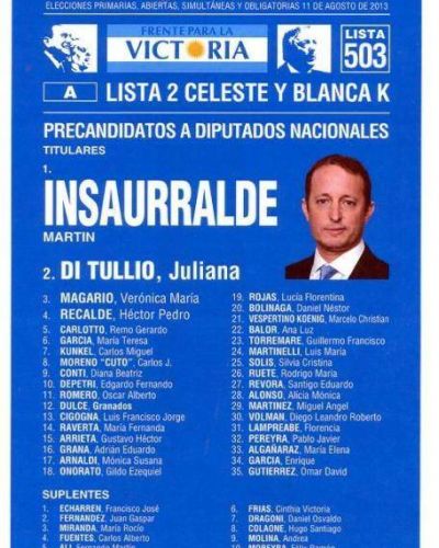 Insaurralde: "Es un orgullo muy grande llevar el rostro de Kirchner en la boleta"