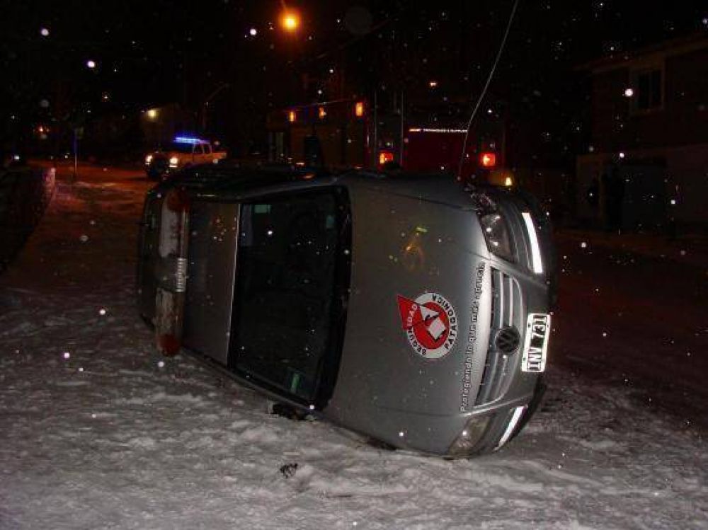 Vuelco por nieve y escarcha