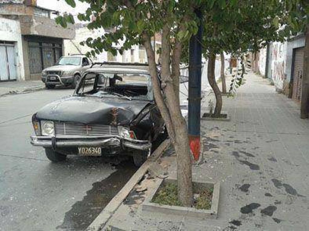Perdi� el control y choc� contra un �rbol en avenida Alte. Brown