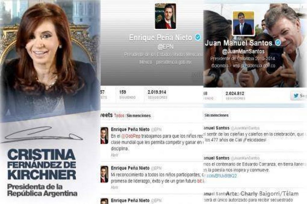 Cristina, Pe�a Nieto y Santos entre los m�s seguidos en Twitter