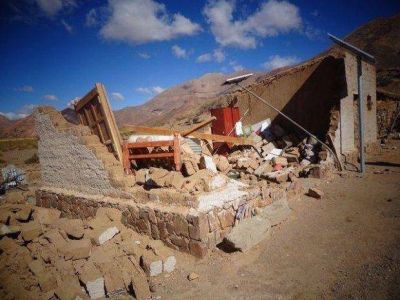 Viviendas afectadas por fuertes vientos en la Puna