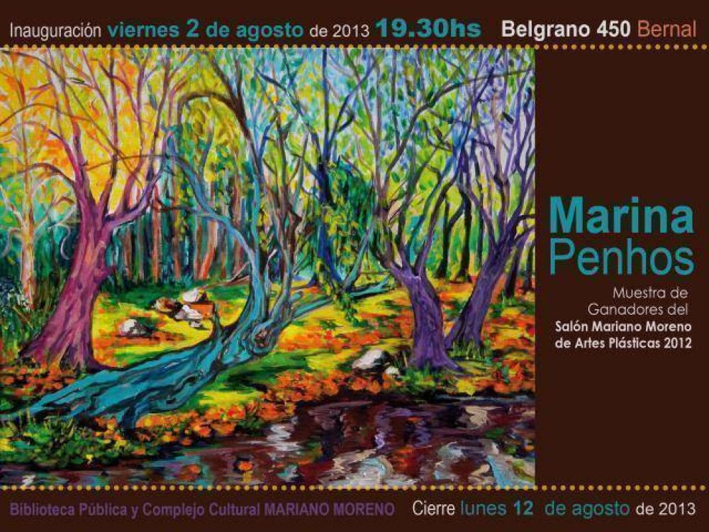 Marina Penhos expone en la Mariano Moreno de Bernal