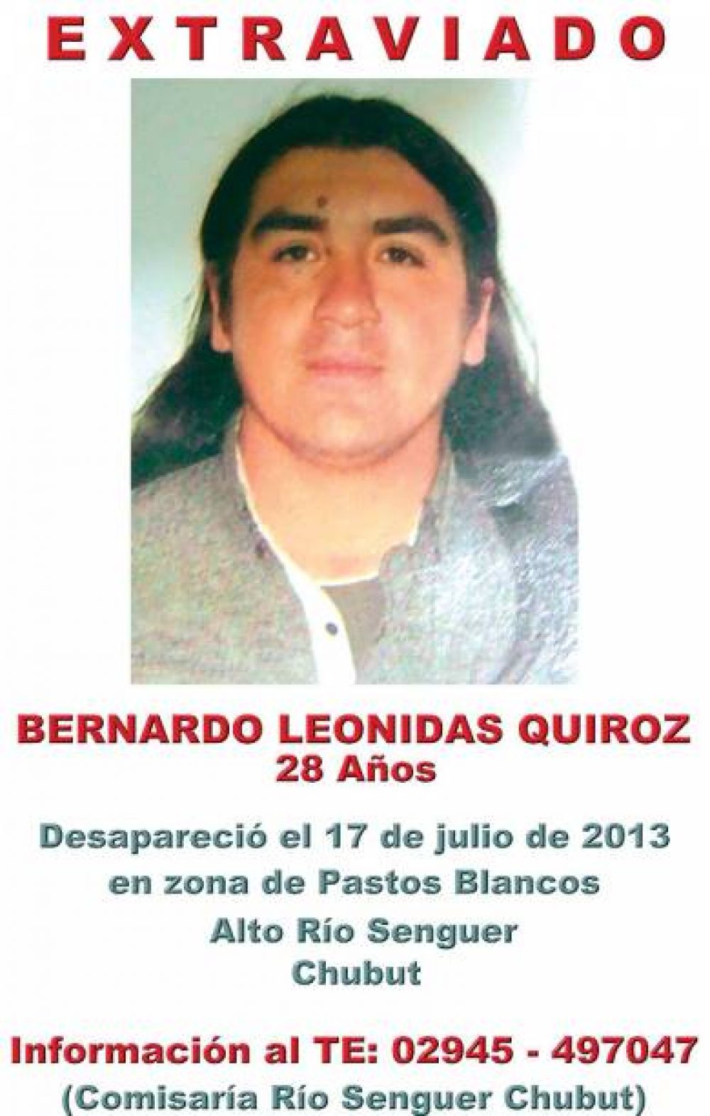 Aparecieron m�s rastros del pe�n rural desaparecido en Alto R�o Senguer