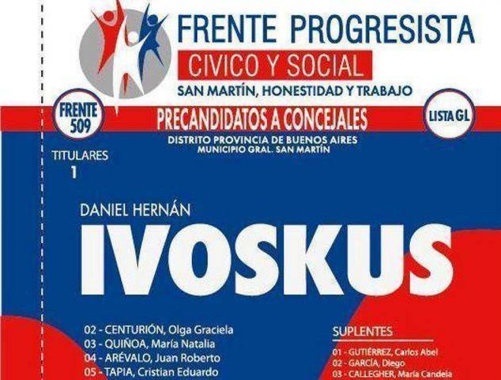 �Honestidad y Trabajo� centra su campa�a en el apellido Ivoskus