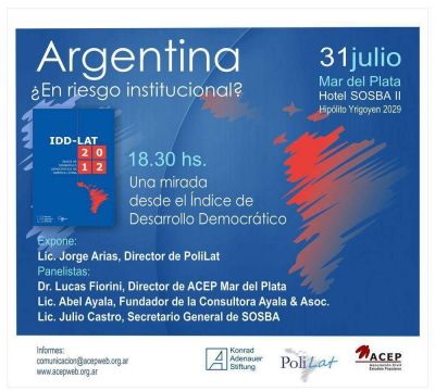 Presentar�n en Mar del Plata el �ndice de desarrollo democr�tico de latinoam�rica