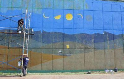 Comenzaron a repintar el mural de Tutuca Monteiro