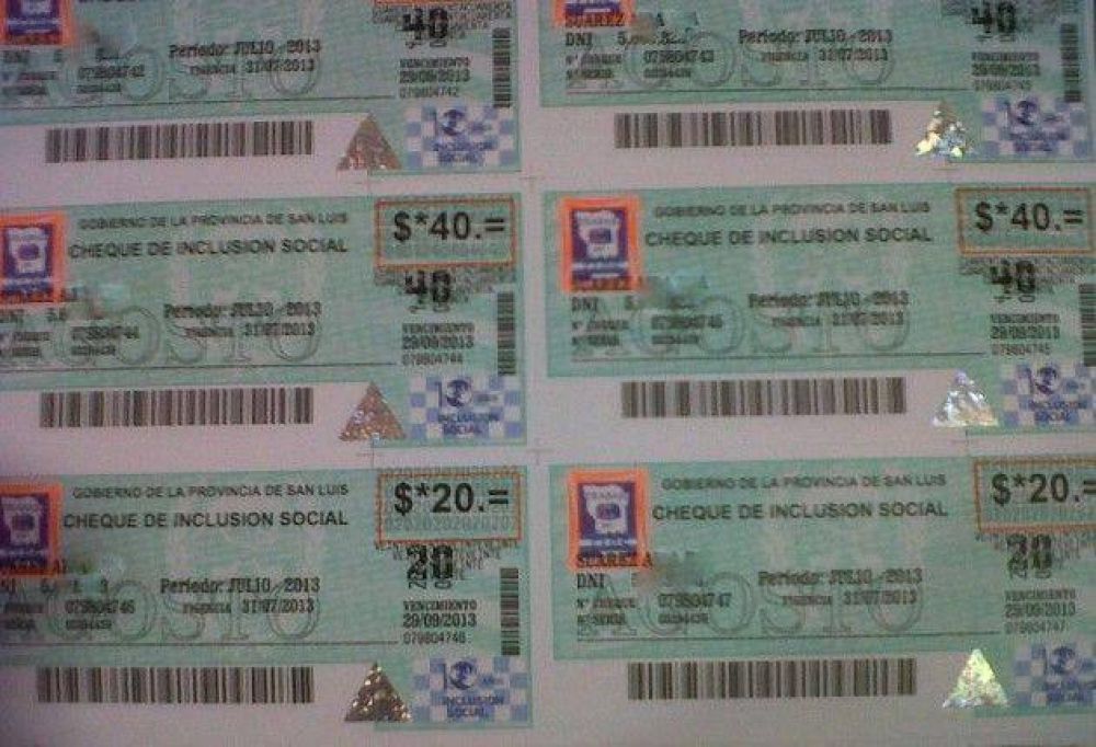 Los cheques de Inclusi�n vienen con cambios